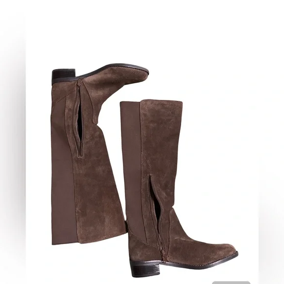 Vince Camuto Chocolate Knee High Boots with Gold Accents - Picture 4 of 10